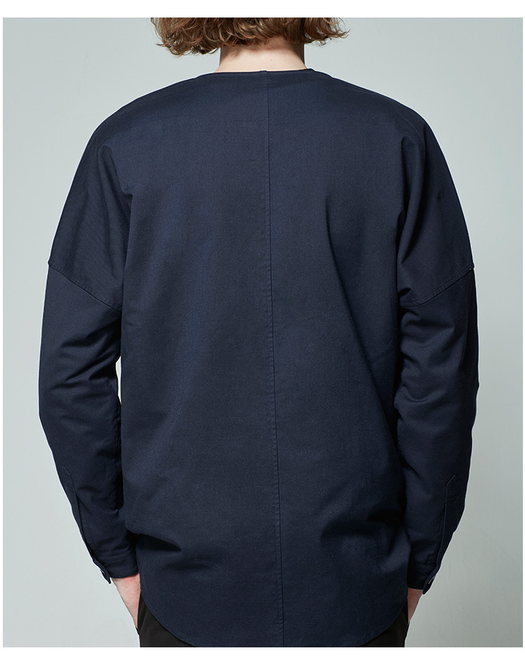 menwear】seeingman/seeingman 男士长袖衬衫 2017秋冬新款亨利领衬衫