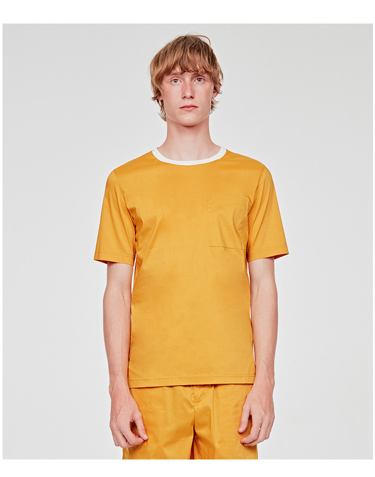 menwear】seanbysean/seanbysean男士短袖t恤春季新款橙色短袖t恤