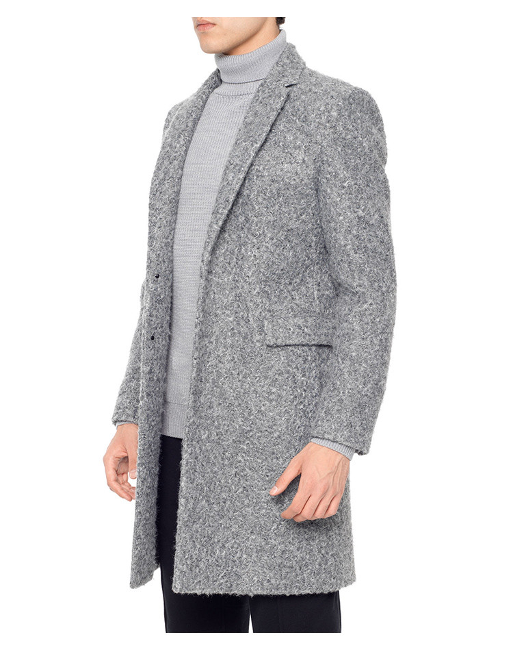 【designermenwear】seanbysean/seanbysean男士大衣2017秋冬新款灰色