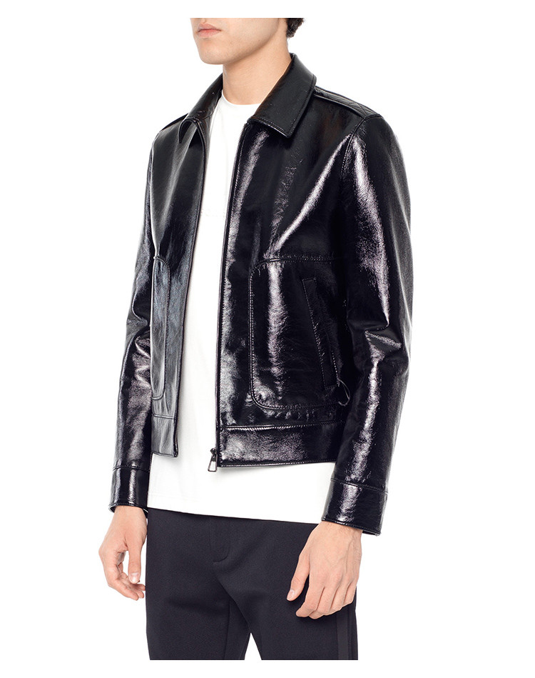 【designermenwear】seanbysean/seanbysean男士皮衣2017秋冬新款光感