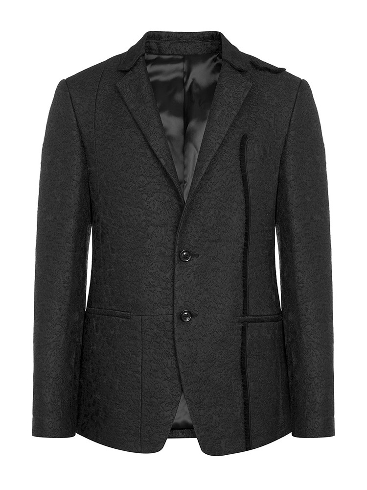 andrew mackenzie/安德鲁·麦肯锡男士黑色印花设计西服外套-男士西服