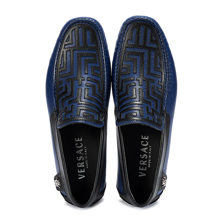 versace/范思哲男士蓝色牛皮男士休闲鞋