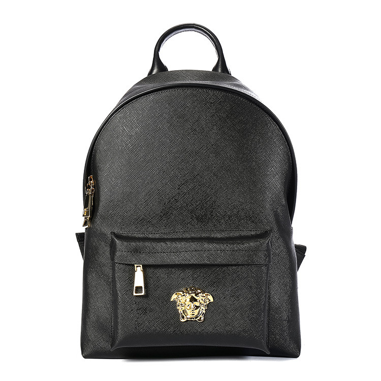 versace/范思哲女士黑色真皮双肩包