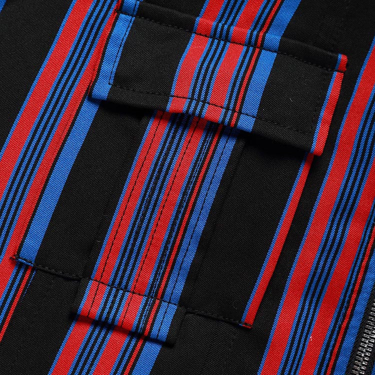 黑红条纹印花廓形飞行园夹克女士羽绒服diane von furstenberg/dvf