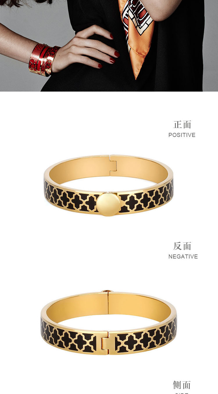 hd10毫米黑色蜥蜴海军金手镯halcyon days/halcyon days 020206080