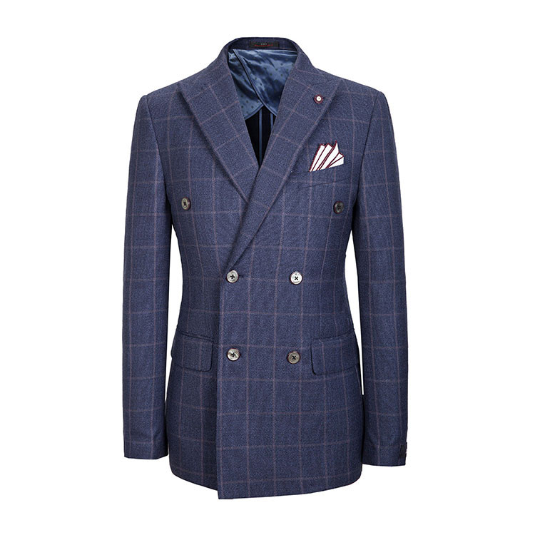 sieg fahrenheit/熙格菲恩海特 100%羊毛 韩国条纹格双排扣时尚精致纯