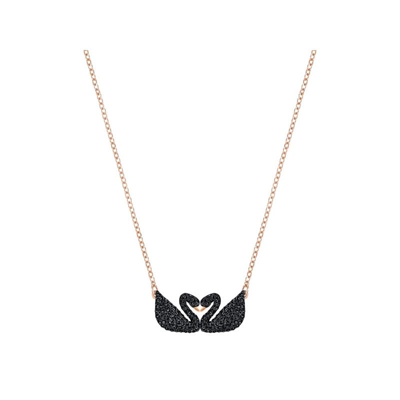 swarovski/施华洛世奇 iconic swan double 黑色双天鹅项链 5296468