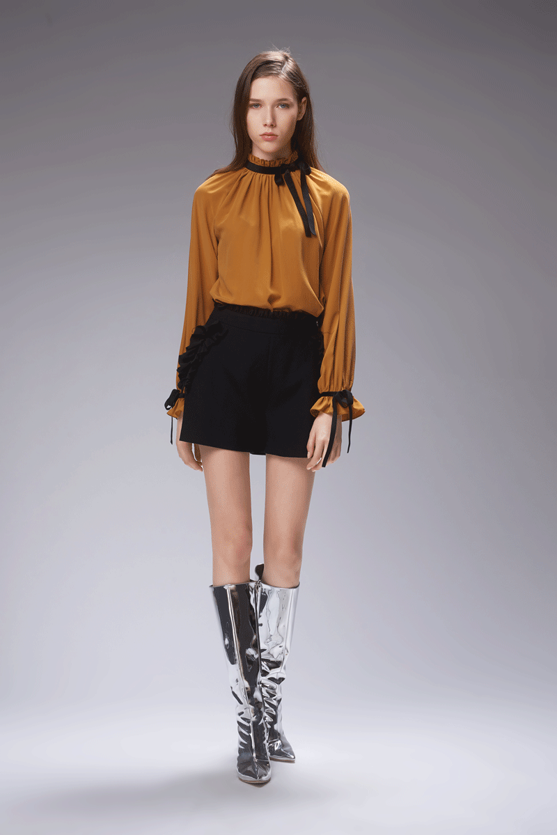 anirac/anirac真丝上衣女士长袖衬衫【定制】