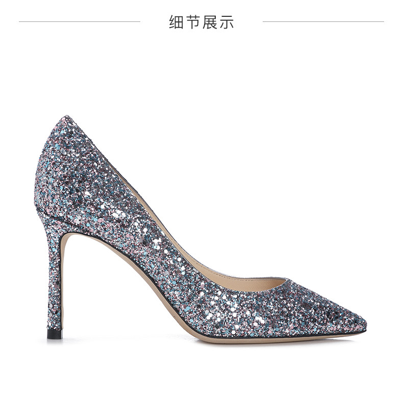 jimmy choo/周仰杰 高跟鞋 休闲时尚亮片装饰高跟鞋romy85 jc2d2x005