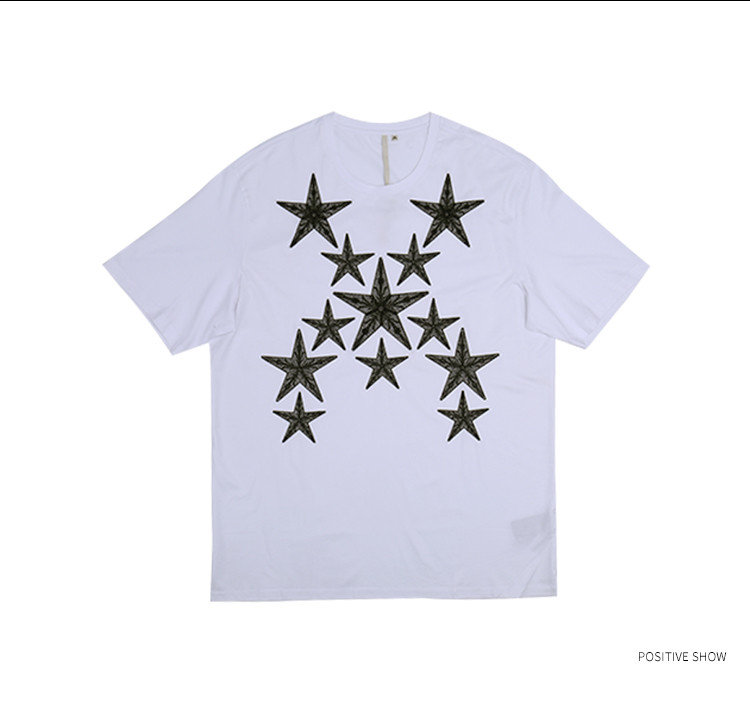 creazioni/creazioni 男士短袖t恤 棉 星星刺绣款 72b100930 白色