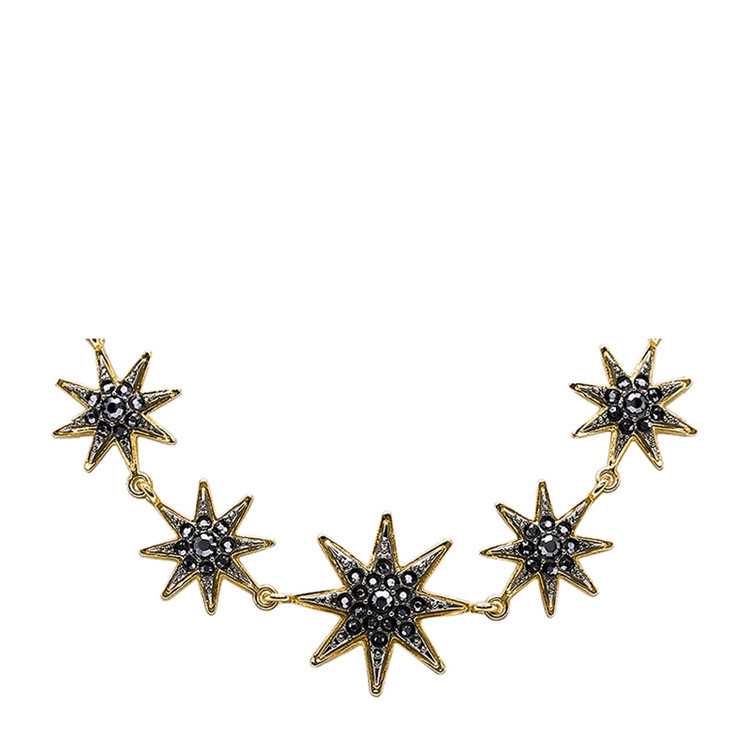 swarovski/施华洛世奇 金色/镀黑铬色七颗星星项链坠链5230293