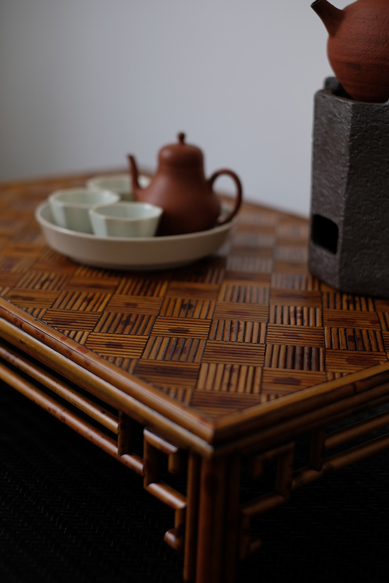 bambooart/竹矣红湘妃案几茶台文人空间案头装饰收藏礼品