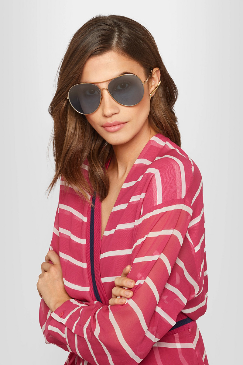 victoria beckham/维多利亚·贝克汉姆飞行员太阳镜男女款墨镜轻巧