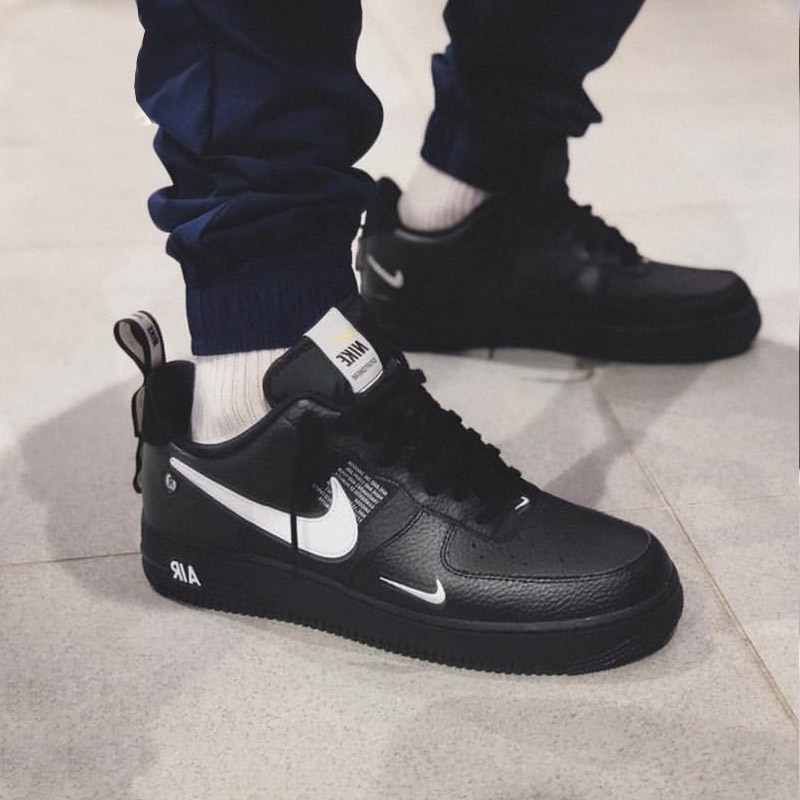 耐克nike 男 air force 1 空軍一號 07 lv8 utility black 解構黑白