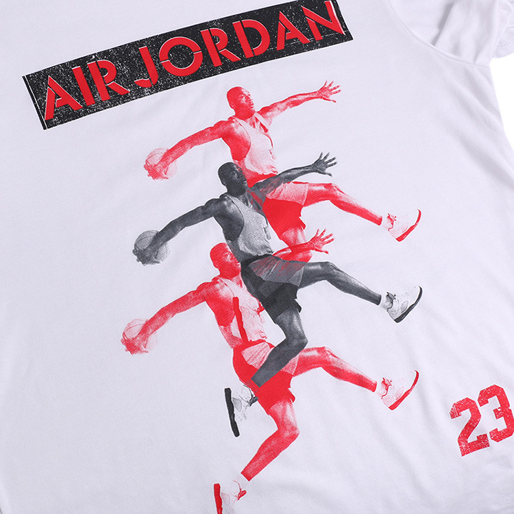 nike/耐克 2018 男 air jordan aj喬丹飛人照片圖案圓領透氣運動休閒