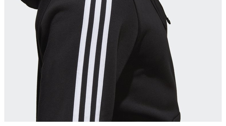 adidas/阿迪达斯 三叶草 男 鹿晗同款 经典三条杠连帽运动休闲拉链