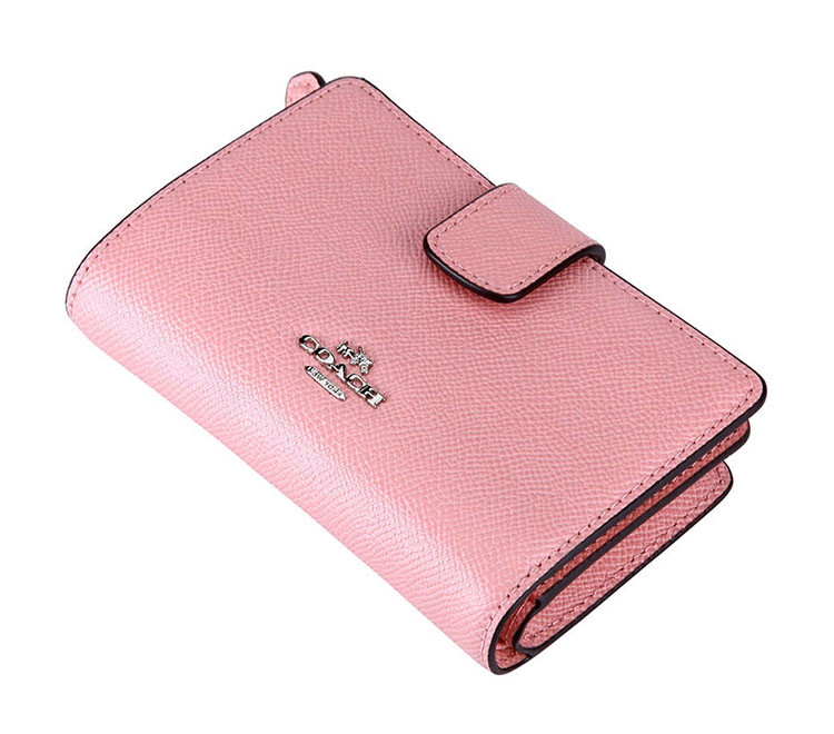 coach/蔻驰 女士粉色真皮短款钱包钱夹 f54010 sv/b5