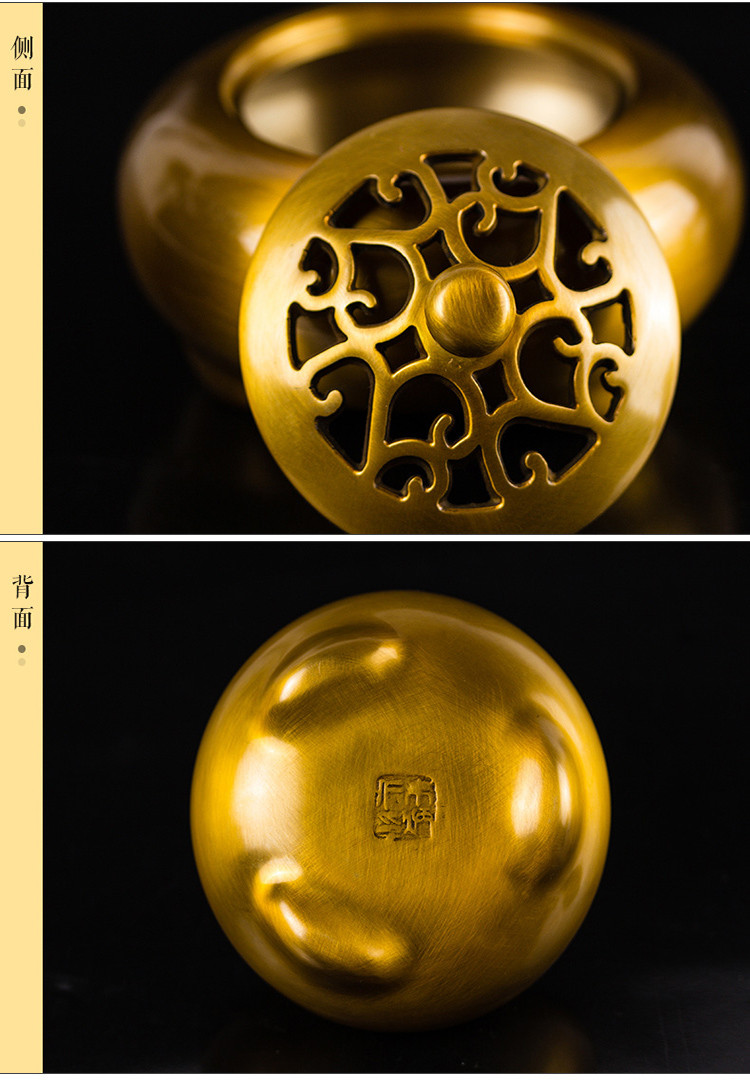 zbr/朱炳仁铜a级纯精黄铜香炉套装缠枝喜连炉礼盒