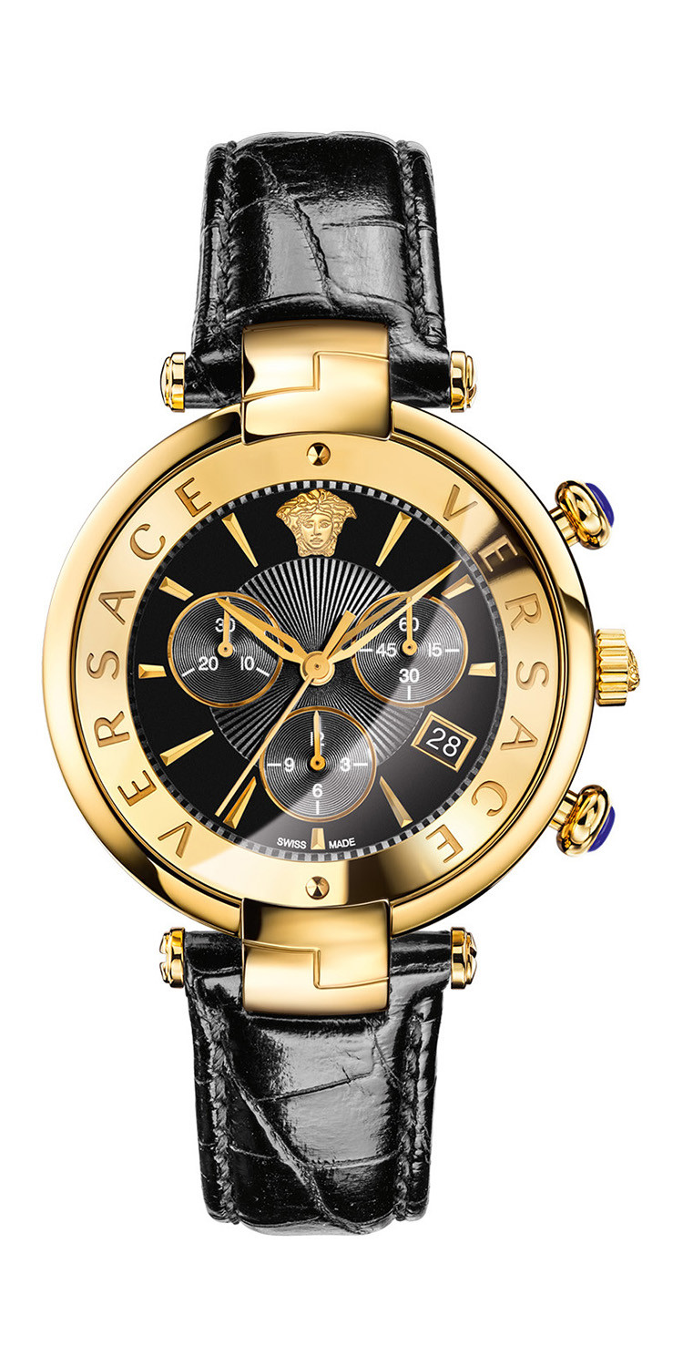 versace/範思哲revive chrono系列中性圓形石英腕錶,vaj040016型號