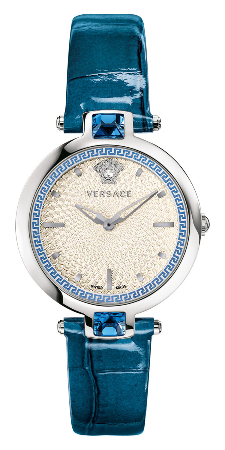 versace/範思哲crtstal gleam系列圓形石英腕錶,van020016型號