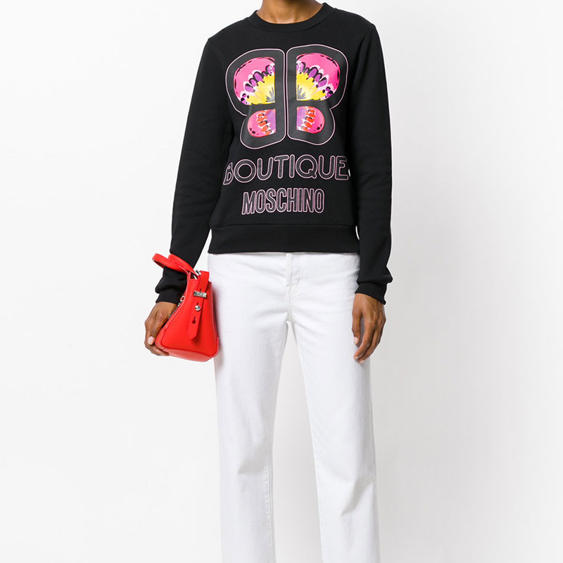 moschino boutique/moschino boutique彩色蝴蝶印花套头女卫衣