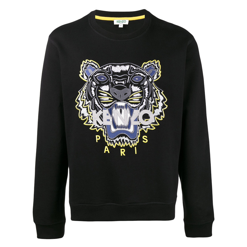 kenzo/高田贤三 经典刺绣虎头圆领套头男卫衣