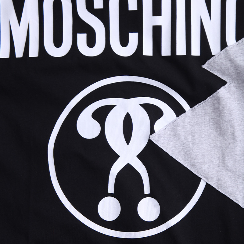 moschino/莫斯奇诺 双色拼接问号字母logo女士短袖t恤 da0709 5440