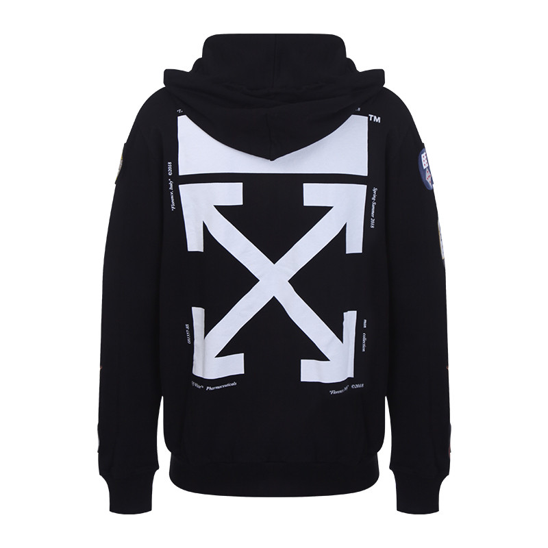 off-white/off-white 男女同款刺绣贴布连帽外套男士夹克 ombb030 s