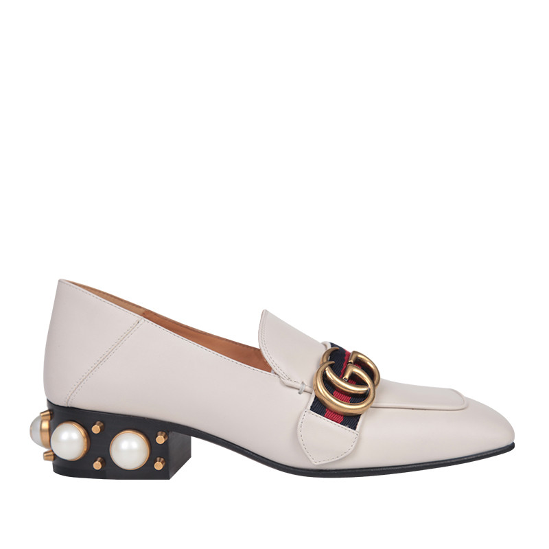 gucci/古驰 19春夏 珍珠复古方跟方头女士乐福鞋 425943 dkhc0 9061