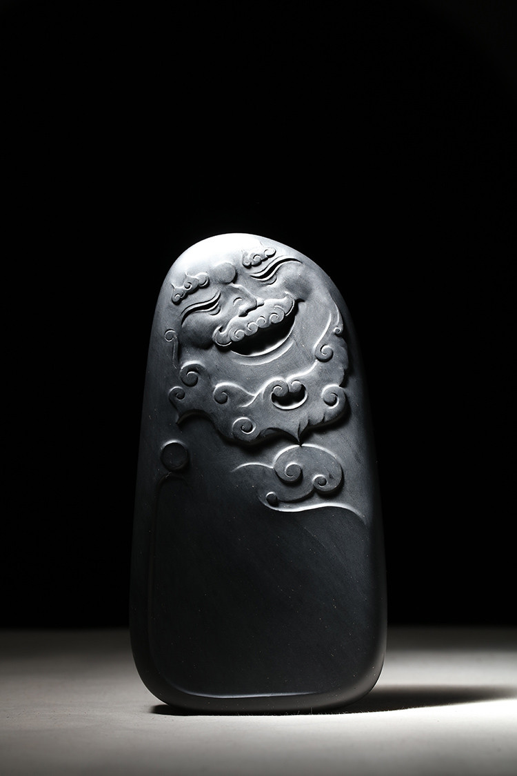 xuanyan/中国宣砚 宣砚籽料原石 纯手工雕刻孤品 长乐无极砚