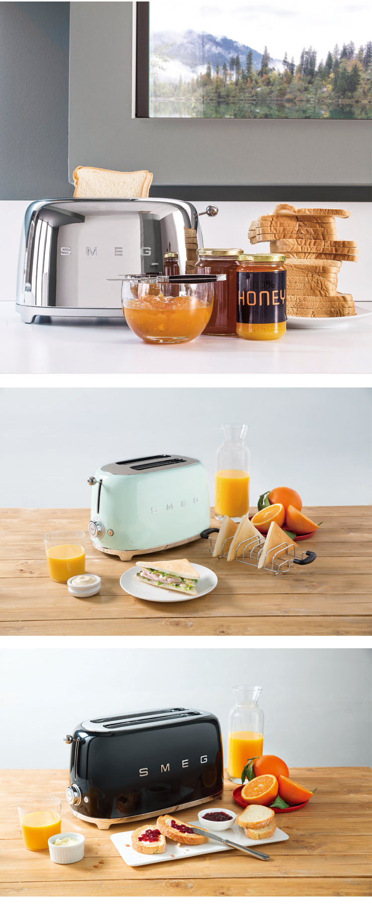 smeg意大利4片吐司机烤面包机