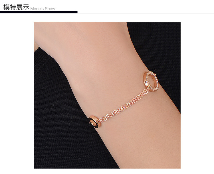 folli follie/folli follie 通勤款精钢镀18k金女士手链 3b15t010