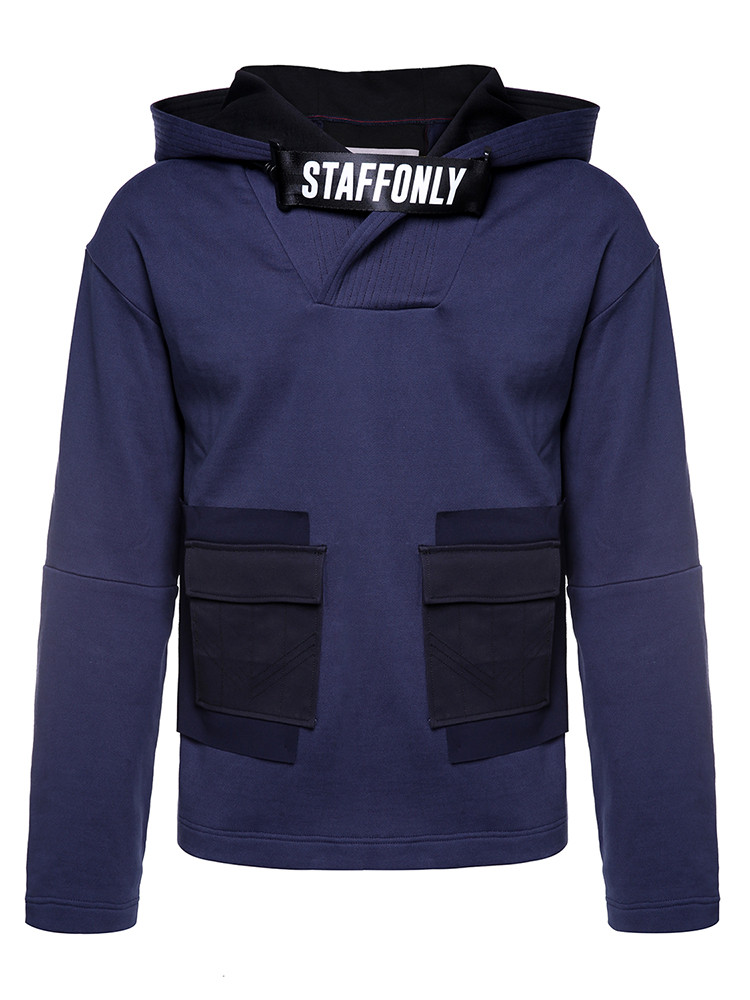staff only/staff only 连帽休闲卫衣蓝色连帽长袖套头男卫衣/3224