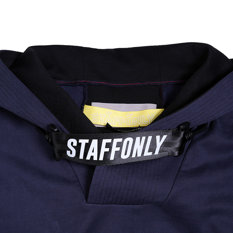 staff only/staff only 连帽休闲卫衣蓝色连帽长袖套头男卫衣/3224