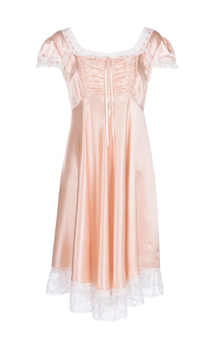 shiatzy chen/夏姿陈 浪漫桃花源系列蕾丝拼接丝质女士连衣裙