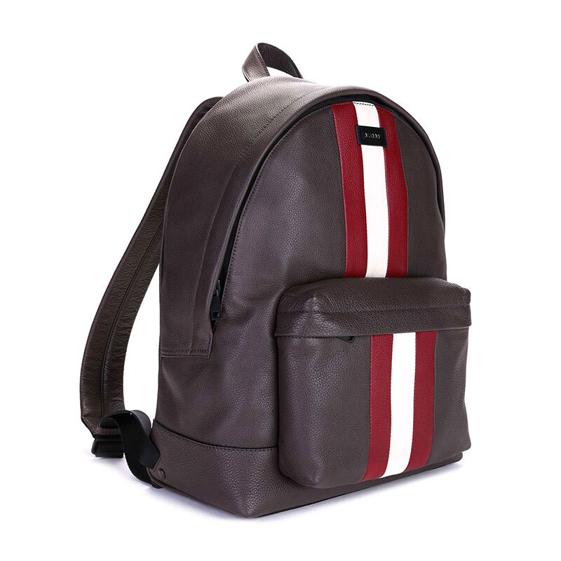 bally/巴利 男士尼龙配牛皮条纹拉链手提双肩背包 6217981 hingis.