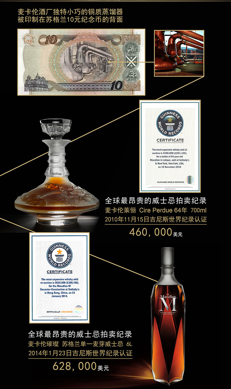 macallan/麦卡伦 1824大师系列皓钻 单一麦芽威士忌与专业威士忌杯