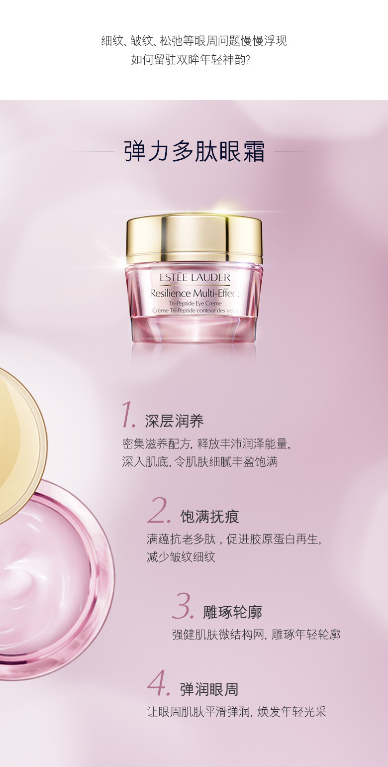 【包税】estee lauder/雅诗兰黛弹力眼霜5ml*3 提拉紧致 淡化细纹(有