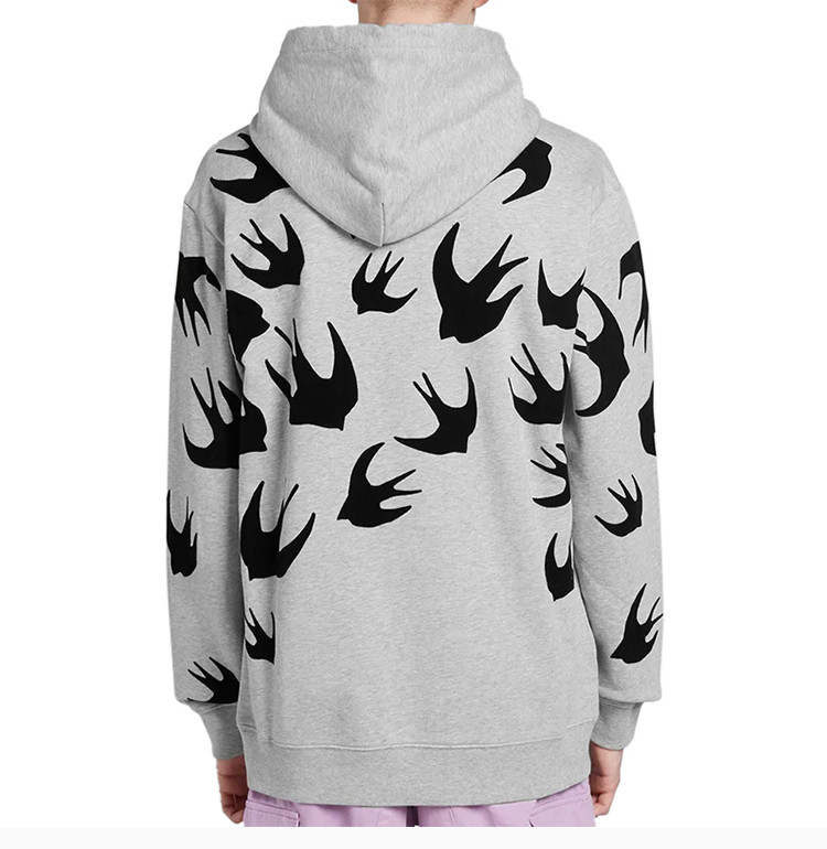 mcq alexander mcqueen 20秋冬 男装 服装红色燕子图案连帽男士卫衣