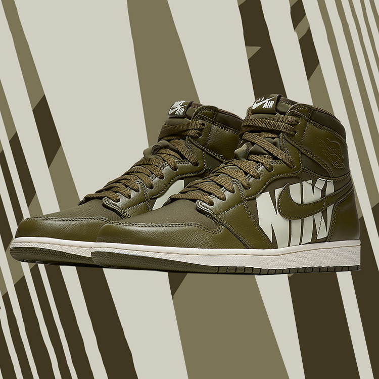 air jordan 1 olive canvas aj1 橄榄绿 军绿 弹幕文字555088-300