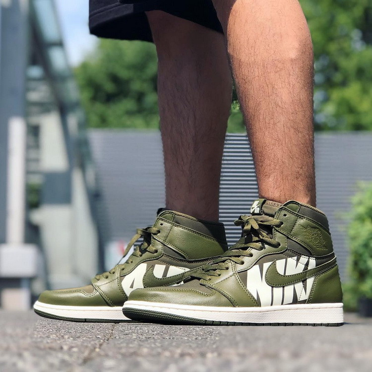 air jordan 1 olive canvas aj1 橄榄绿 军绿 弹幕文字555088-300