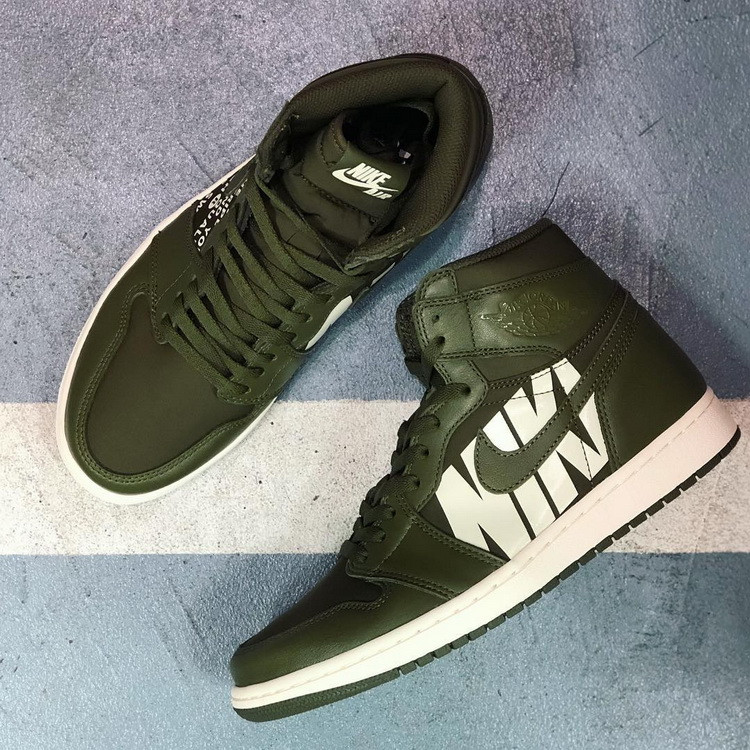air jordan 1 olive canvas aj1 橄榄绿 军绿 弹幕文字555088-300