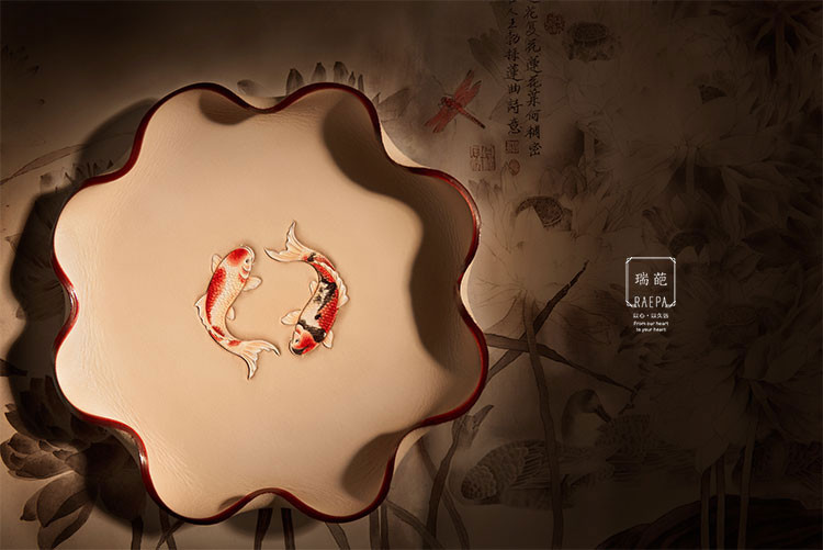 raepa/瑞葩&故宫文化联合出品 【吉庆有余】中国盘 意大利a级植鞣