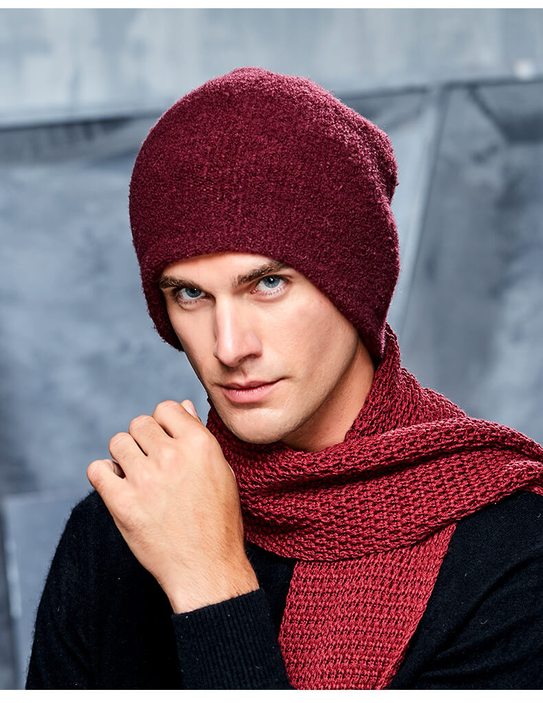 羊毛帽子保暖针织帽男韩版冬季欧美嘻哈头巾帽街头纯色毛线帽