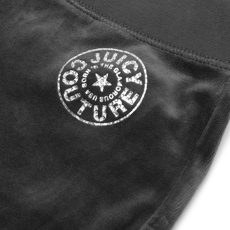 【预售】juicy couture/橘滋秋冬灰色丝绒天鹅绒经典logo女士休闲裤