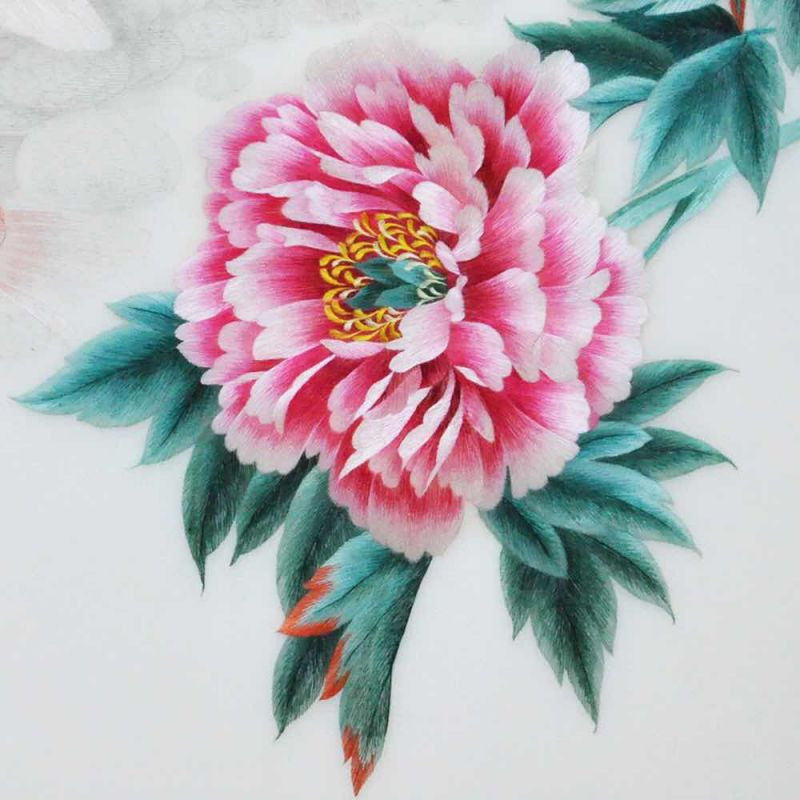 工艺:1-4丝,手工刺绣,抢针,套针,滚针等手法.