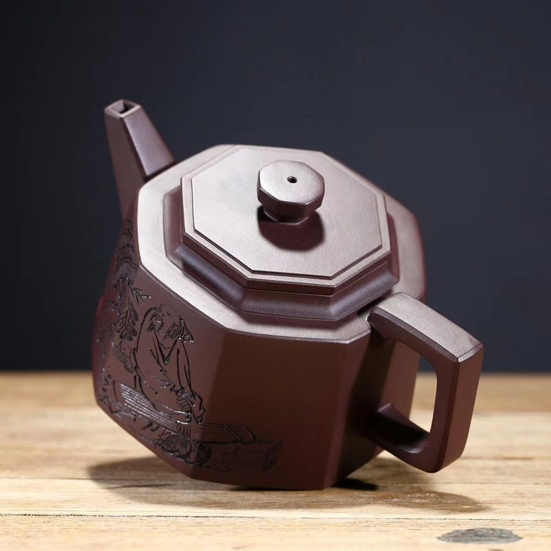 one/只有一个 国工美术师赵信军老师手作紫砂壶【八方井栏】茶具茶壶