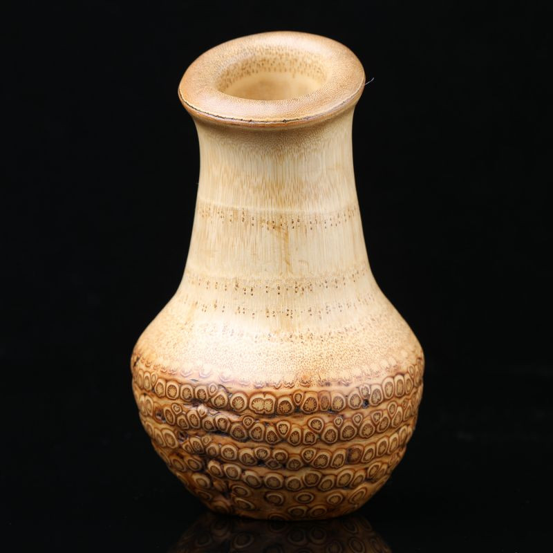 chadian/茶典 手工竹根雕花瓶摆件