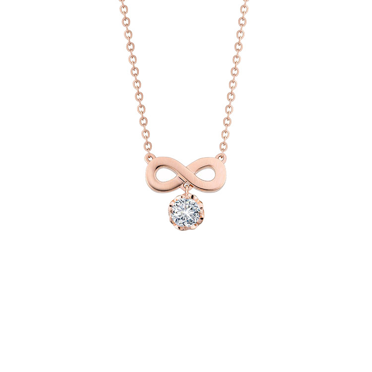 forevermark/永恒印记endlea永恒系列单颗美钻18k玫瑰色k金项链