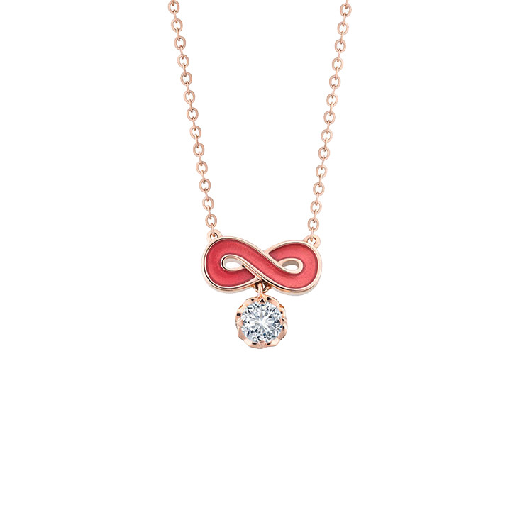 forevermark/永恒印记endlea永恒系列单颗美钻18k玫瑰色k金项链